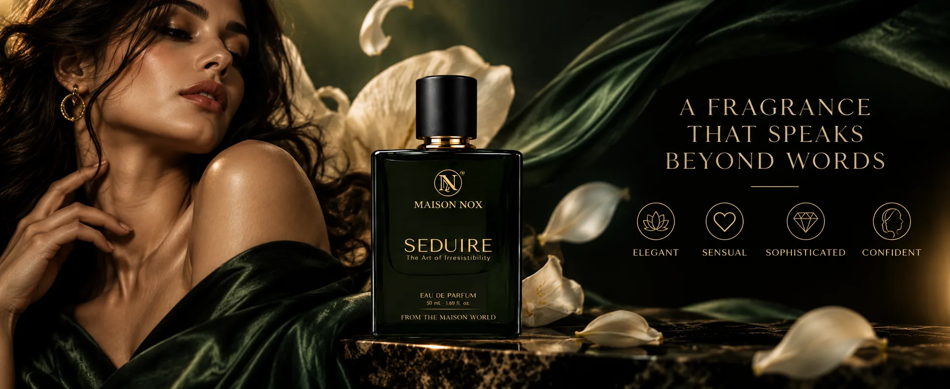 Seduire — elegant, sensual, sophisticated, confident; a fragrance that speaks beyond words.