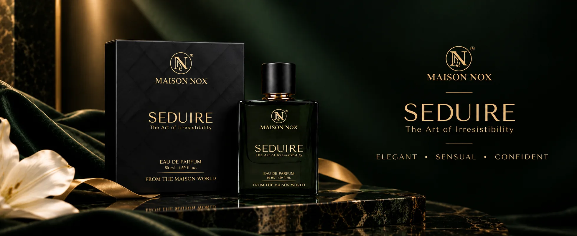 Maison Nox Seduire — elegant, sensual, confident; the art of irresistibility.