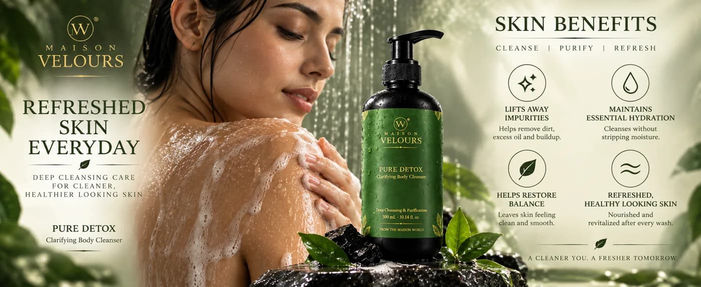 Pure Detox benefits — lifts away impurities, helps restore balance, maintains essential hydration and leaves skin refreshed.